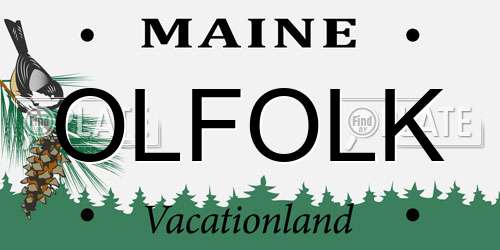 OLFOLK Maine License Plate
