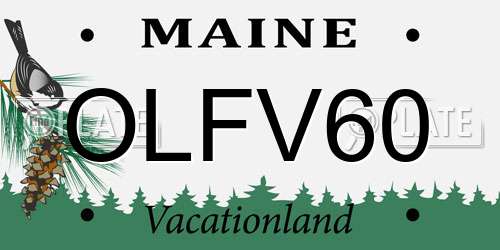 OLFV60 Maine License Plate