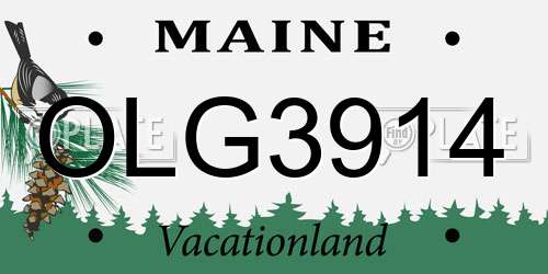 OLG3914 Maine License Plate