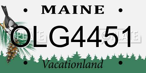 OLG4451 Maine License Plate