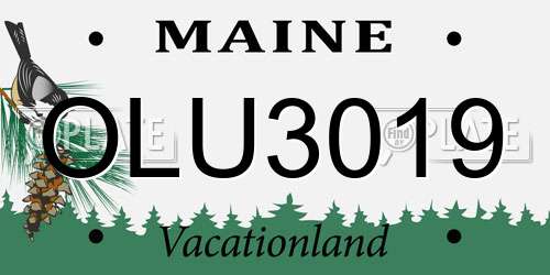 OLU3019 Maine License Plate