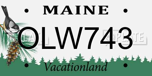 OLW743 Maine License Plate