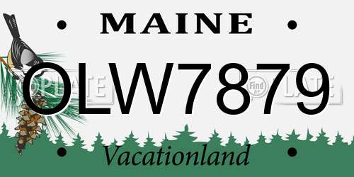 OLW7879 Maine License Plate