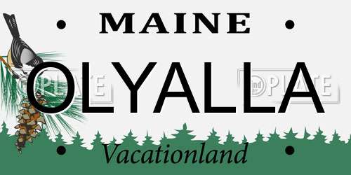 OLYALLA Maine License Plate