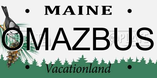 OMAZBUS Maine License Plate