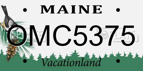 OMC5375 Maine License Plate