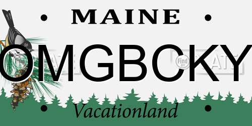 OMGBCKY Maine License Plate