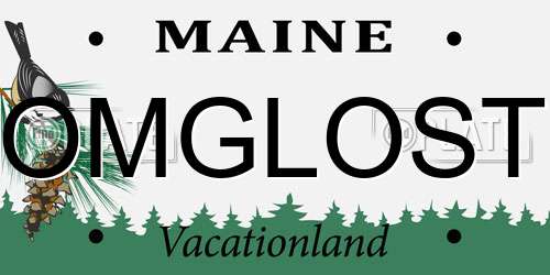 OMGLOST Maine License Plate