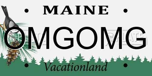OMGOMG Maine License Plate