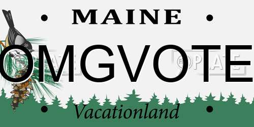 OMGVOTE Maine License Plate