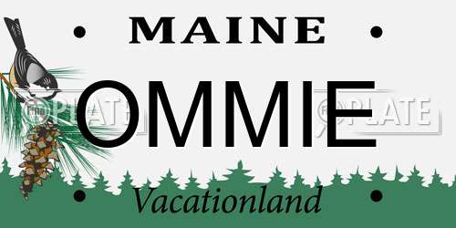 OMMIE Maine License Plate