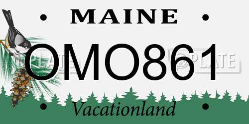 OMO861 Maine License Plate
