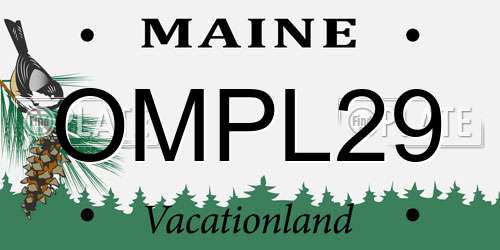 OMPL29 Maine License Plate