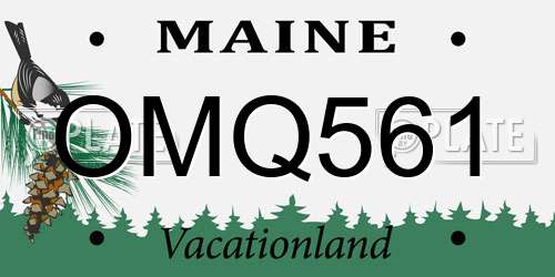 OMQ561 Maine License Plate