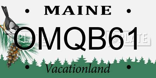 OMQB61 Maine License Plate