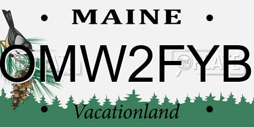 OMW2FYB Maine License Plate