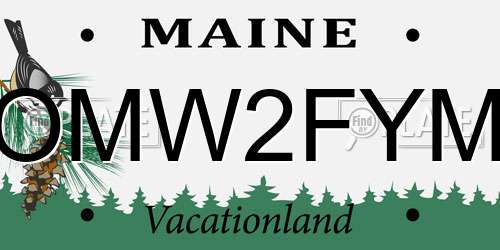 OMW2FYM Maine License Plate