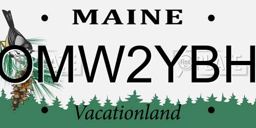 OMW2YBH Maine License Plate