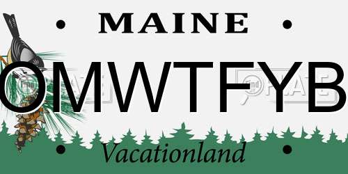 OMWTFYB Maine License Plate