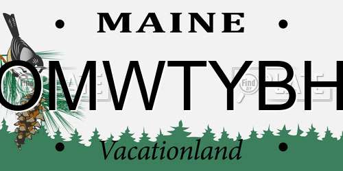 OMWTYBH Maine License Plate