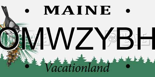 OMWZYBH Maine License Plate
