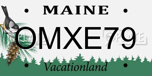 OMXE79 Maine License Plate