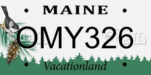 OMY326 Maine License Plate