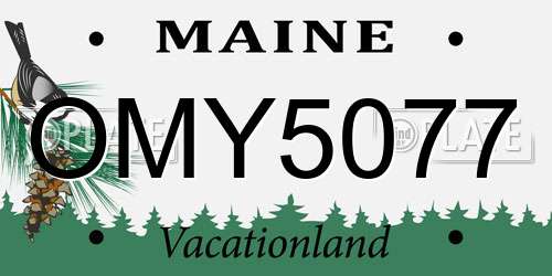 OMY5077 Maine License Plate