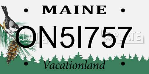 ON5I757 Maine License Plate