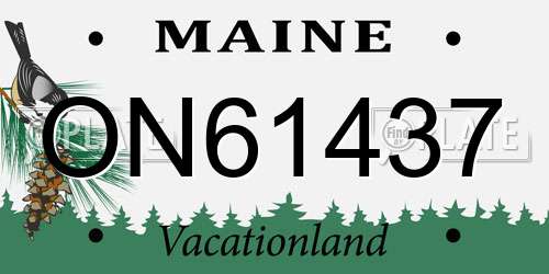 ON61437 Maine License Plate