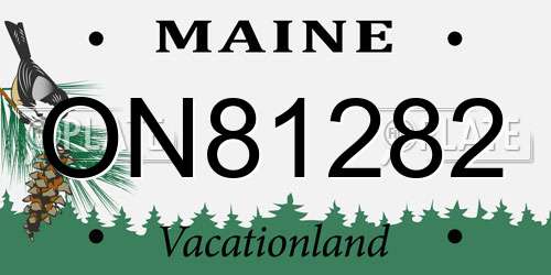ON81282 Maine License Plate