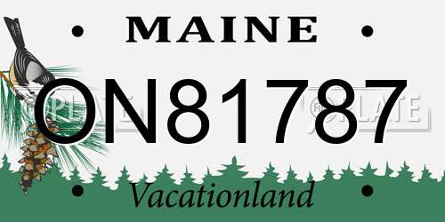 ON81787 Maine License Plate