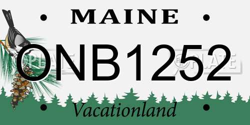 ONB1252 Maine License Plate