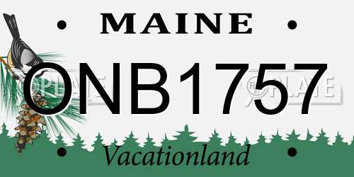 ONB1757 Maine License Plate