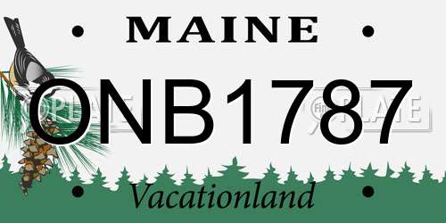 ONB1787 Maine License Plate