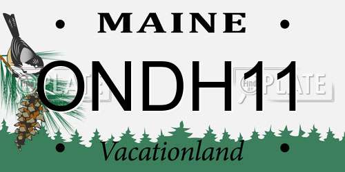 ONDH11 Maine License Plate
