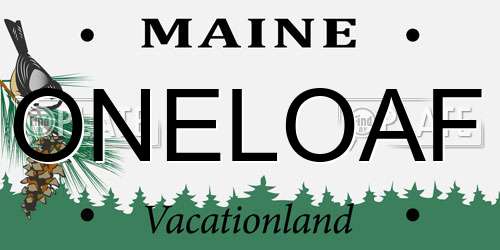 ONELOAF Maine License Plate