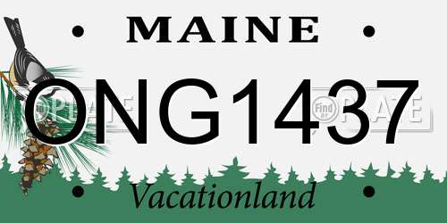 ONG1437 Maine License Plate