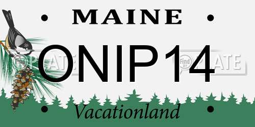 ONIP14 Maine License Plate