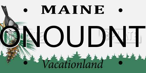 ONOUDNT Maine License Plate