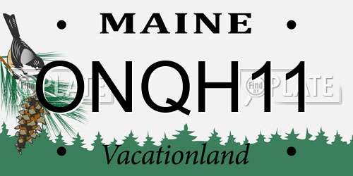 ONQH11 Maine License Plate