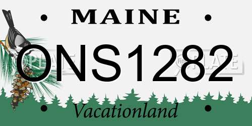 ONS1282 Maine License Plate