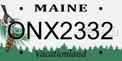 ONX2332 Maine License Plate