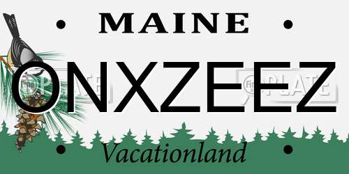 ONXZEEZ Maine License Plate