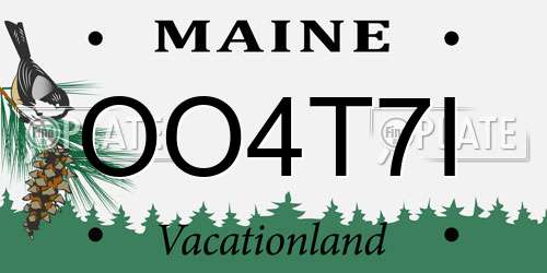 OO4T7I Maine License Plate