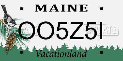 OO5Z5I Maine License Plate