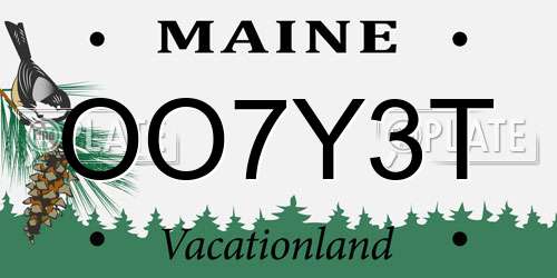 OO7Y3T Maine License Plate