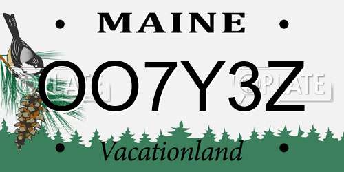 OO7Y3Z Maine License Plate