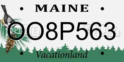 OO8P563 Maine License Plate