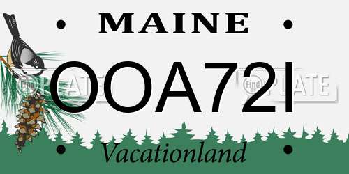 OOA72I Maine License Plate